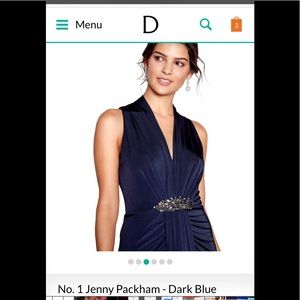 Jenny Packham blue dress. Embellished waist